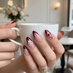 Press-on-nail Almond Red Cherry Bow Press On Nails with Diamond Charms | Coquette Style | Reusable Nail Set 3