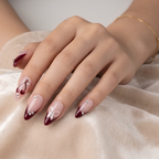 Press-on-nail Almond Red Cherry Bow Press On Nails with Diamond Charms | Coquette Style | Reusable Nail Set 4