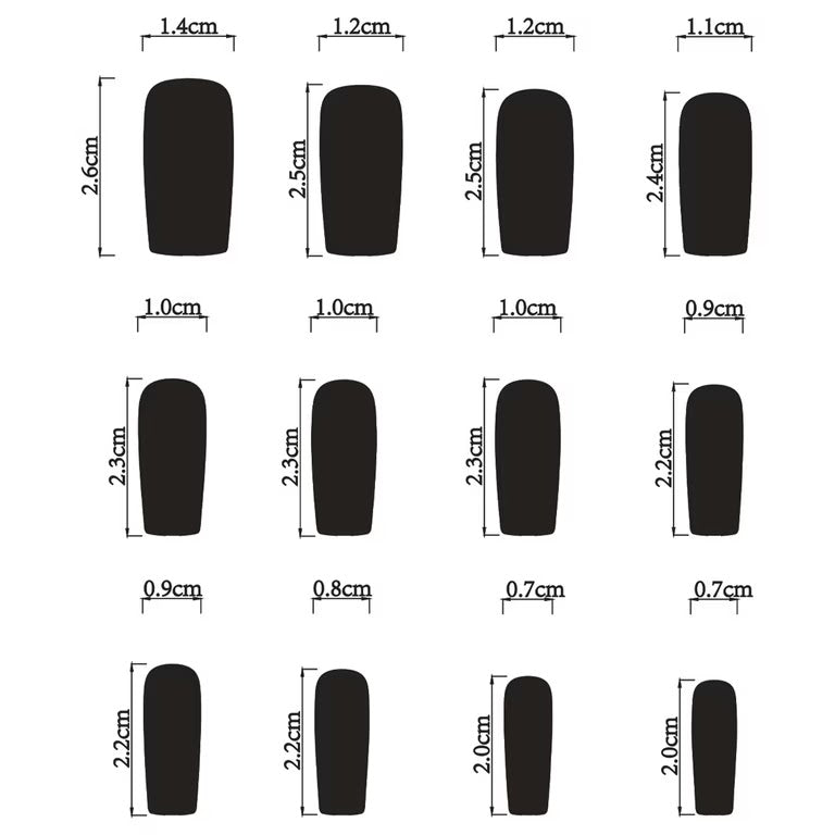 Ballet French Sunflower Press-On Nails - shape reference