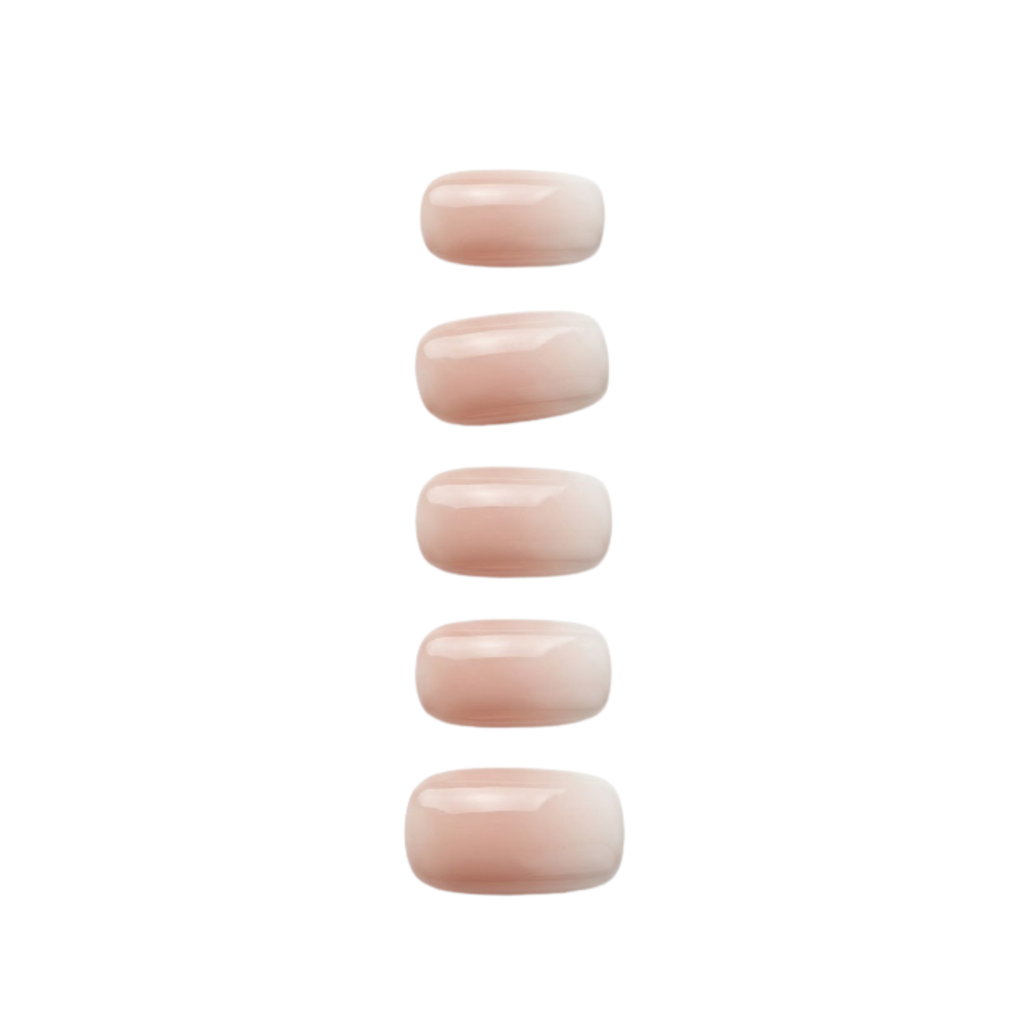 Press-on-nail Short Square French Ombre Baby Boomer Press On Nails in Milky White & Pink | Clean Girl Minimalist Style | Reusable Nail Set 3