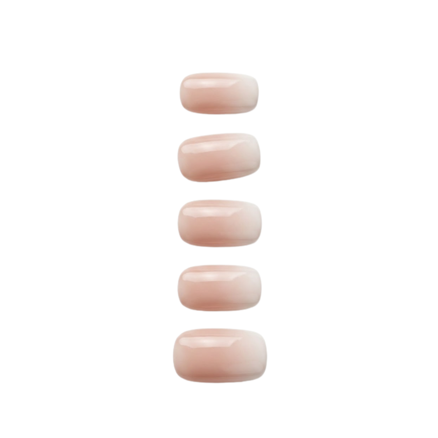 Short Square French Ombre Baby Boomer Press On Nails in Milky White & Pink | Clean Girl Minimalist Style | Reusable Nail Set - góc chụp 3