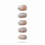 Press-on-nail Short Almond Nude Beige & White Foil Marble Press On Nails | Clean Girl Quiet Luxury Minimalist Style | Reusable Nail Set 4