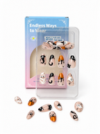 Short Almond Kawaii Halloween Black Cat & Pumpkin Press On Nails | Cute Spooky Aesthetic | Reusable Nail Set
