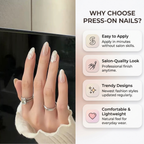Press-on-nail Short Almond Nude Beige & White Foil Marble Press On Nails | Clean Girl Quiet Luxury Minimalist Style | Reusable Nail Set 6