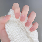 Press-on-nail Short Almond Nude Pink Gradient Press On Nails | Quiet Luxury Minimalist Style | Reusable Nail Set 2
