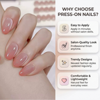 Press-on-nail Short Almond Nude Pink Gradient Press On Nails | Quiet Luxury Minimalist Style | Reusable Nail Set 4