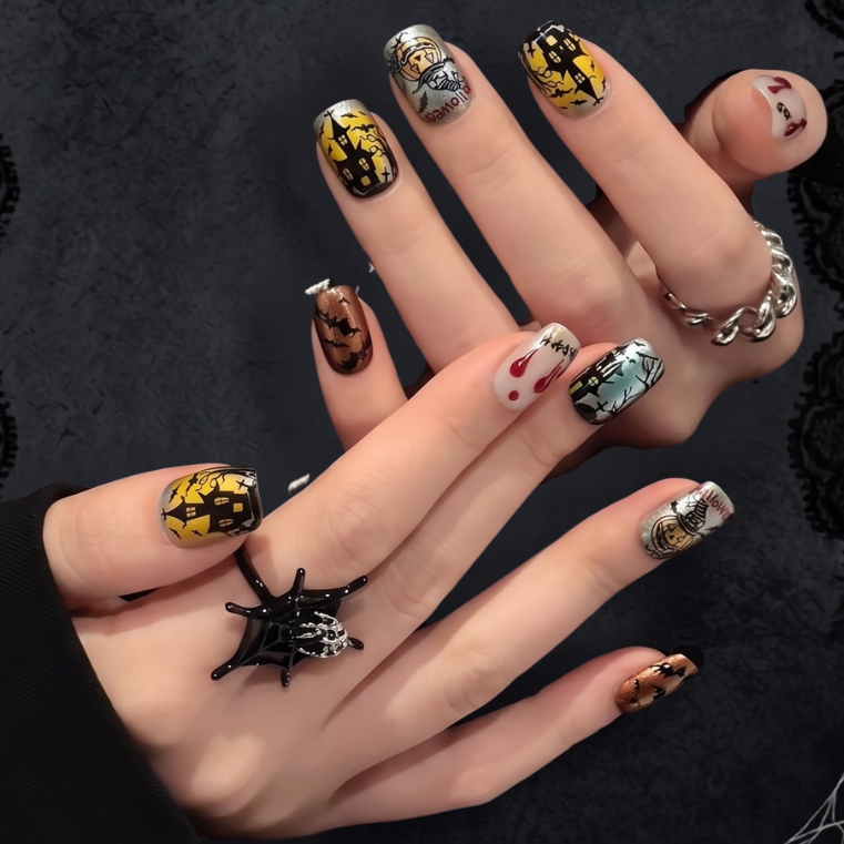 Gothic Bloody Skull Halloween Press-On Nails - photo 1