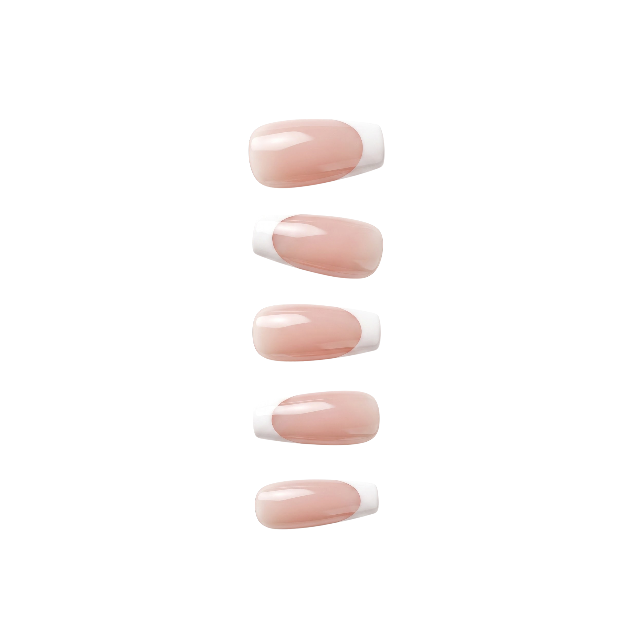 Classic French Tip Press On Nails in Pale Pink with White Tips | Timeless Elegant Style | Reusable Nail Set