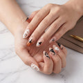 Press-on-nail Short Almond Kawaii Halloween Black Cat & Pumpkin Press On Nails | Cute Spooky Aesthetic | Reusable Nail Set 1
