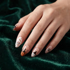 Press-on-nail Short Almond Kawaii Halloween Black Cat & Pumpkin Press On Nails | Cute Spooky Aesthetic | Reusable Nail Set 7
