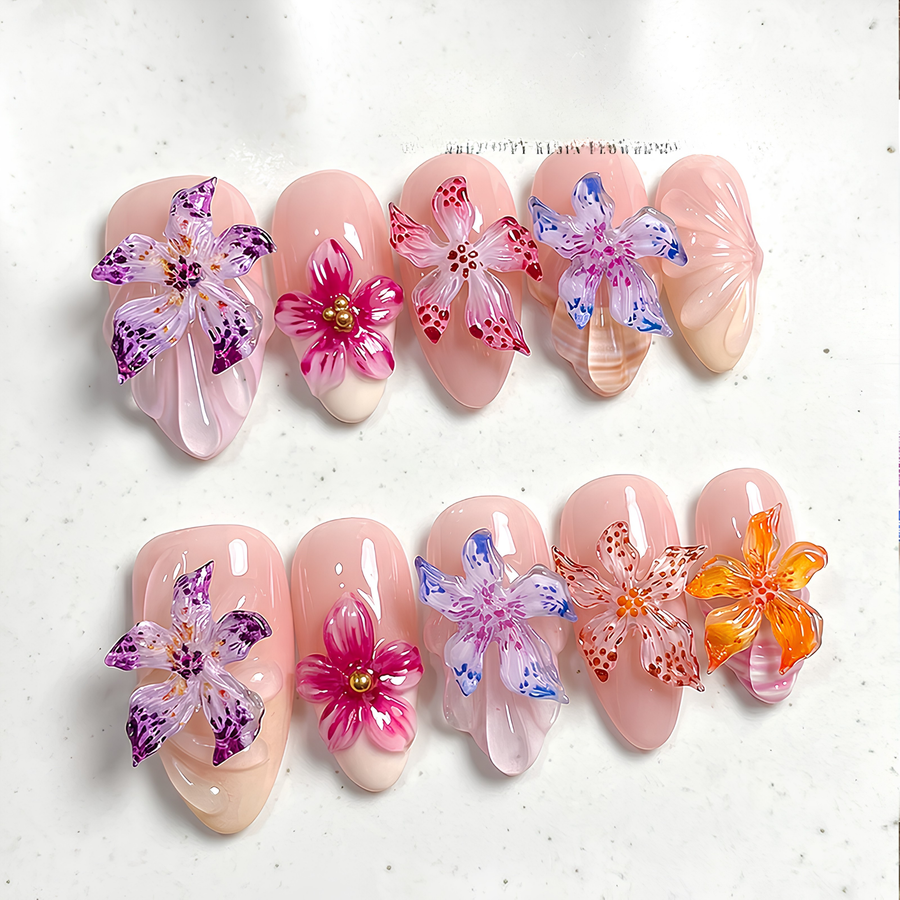 Soft Crystal Flower Nail Art Accessories - góc chụp 2