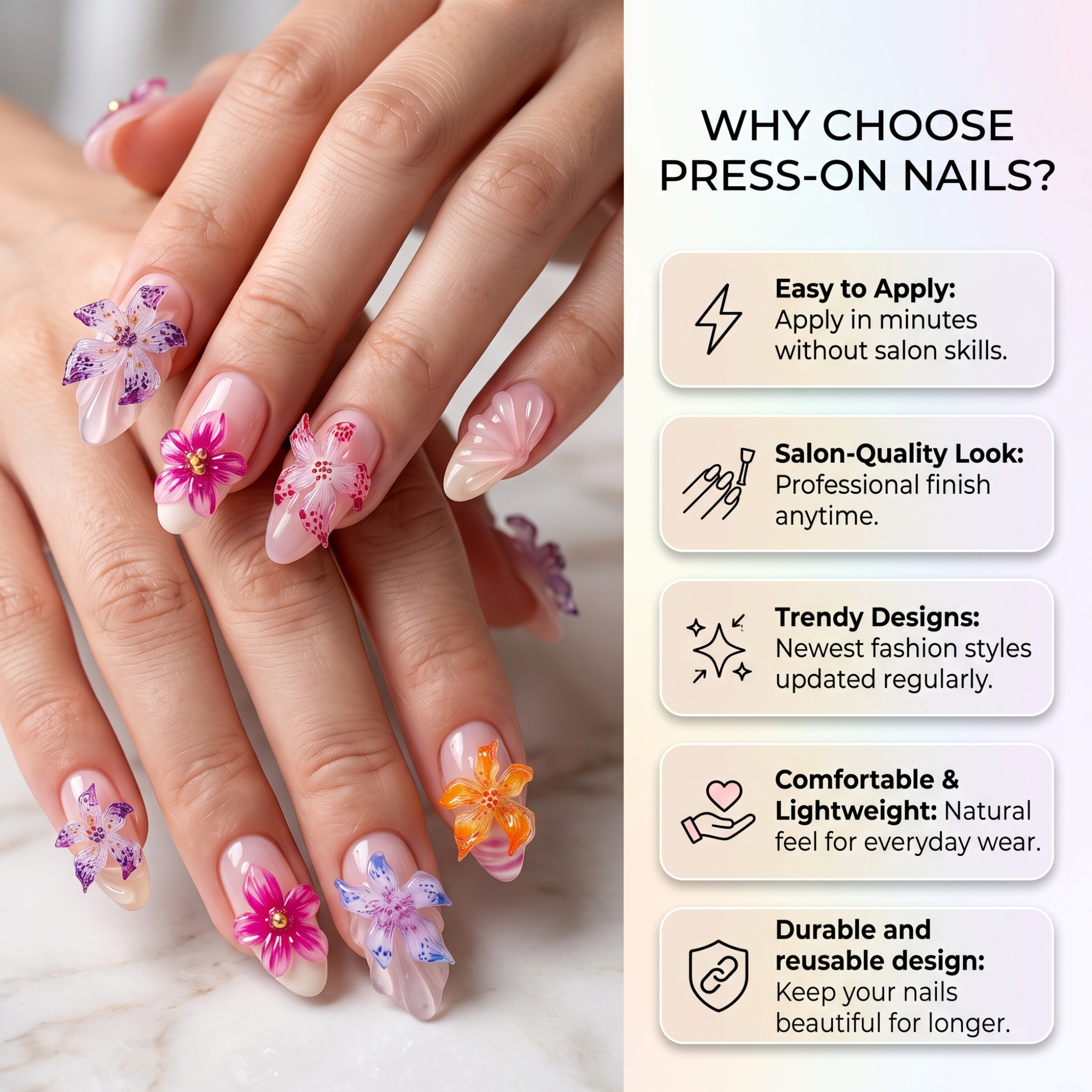 Soft Crystal Flower Nail Art Accessories