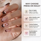 Press-on-nail Red Brown Cat Eye Daisy Press On Nails | Elegant Floral Style | Reusable Nail Set 5