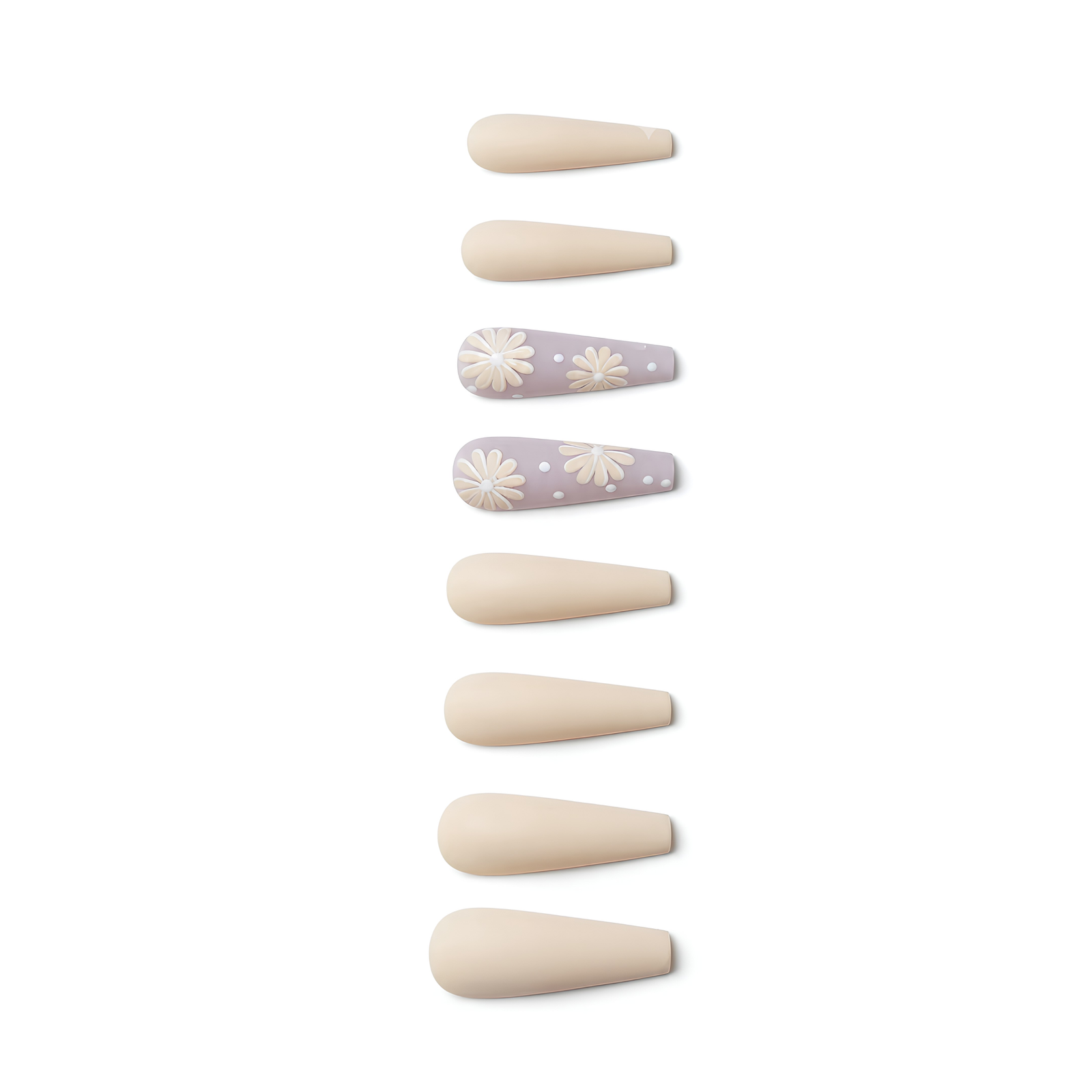 Press-on-nail Long Golden Daisy Press On Nails | Elegant Floral Style | Reusable Nail Set 2