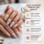 Press-on-nail Long Golden Daisy Press On Nails | Elegant Floral Style | Reusable Nail Set 4