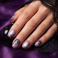 Press-on-nail Purple Cat Eye Bat & Spider Web Halloween Press On Nails | Gothic Halloween Style | Reusable Nail Set 1