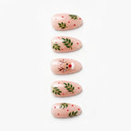 Press-on-nail White Reindeer French Christmas Press On Nails | Elegant Winter Style | Reusable Nail Set 2