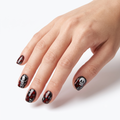 Press-on-nail Red & White Skull Floral Halloween Press On Nails | Gothic Floral Style | Reusable Nail Set 1