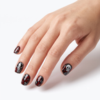 Press-on-nail Red & White Skull Floral Halloween Press On Nails | Gothic Floral Style | Reusable Nail Set 1