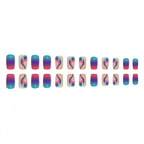 Press-on-nail Rainbow Star Square French Press On Nails | Cute Y2K Style | Reusable Nail Set 5