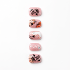 Press-on-nail Orange Pumpkin Ghost Halloween Press On Nails | Cute Halloween Style | Reusable Nail Set 3