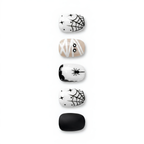 Press-on-nail White Spider Web Halloween Press On Nails | Gothic Spooky Style | Reusable Nail Set 3