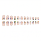 Press-on-nail Purple Spring Floral Jelly French Press On Nails | Fresh Floral Style | Reusable Nail Set 8