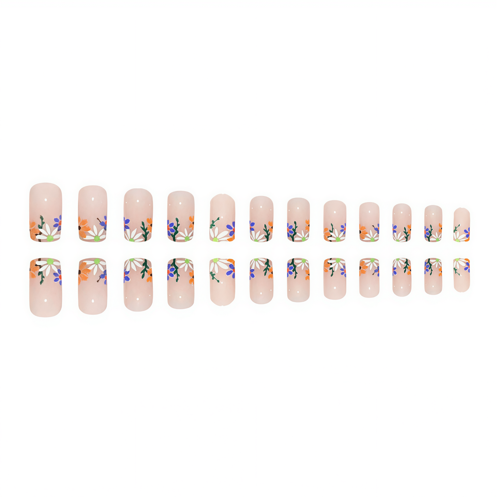 Purple Spring Floral Jelly French Press-On Nails