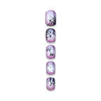 Press-on-nail Purple Cat Eye Bat & Spider Web Halloween Press On Nails | Gothic Halloween Style | Reusable Nail Set 3