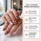 Press-on-nail Orange Pumpkin Ghost Halloween Press On Nails | Cute Halloween Style | Reusable Nail Set 5