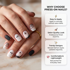 Press-on-nail White Spider Web Halloween Press On Nails | Gothic Spooky Style | Reusable Nail Set 4