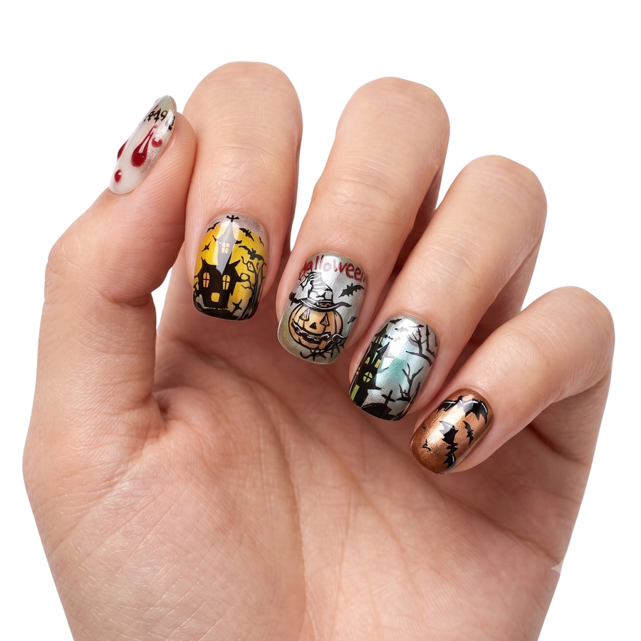 Gothic Bloody Skull Halloween Press On Nails | Spooky Horror Style | Reusable Nail Set - highlight 2