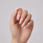 Ballet French Sunflower Press On Nails | Elegant Floral Style | Reusable Nail Set