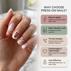 Press-on-nail Milky White Reindeer Winter Press On Nails | Cozy Christmas Style | Reusable Nail Set 4