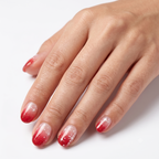 Press-on-nail Short Round Red Snowflake Press On Nails | Cozy Winter Style | Reusable Nail Set 1
