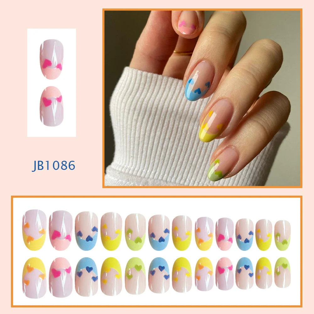 Macaron Heart French Press-On Nails