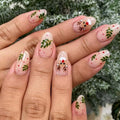 White Reindeer French Christmas Nails