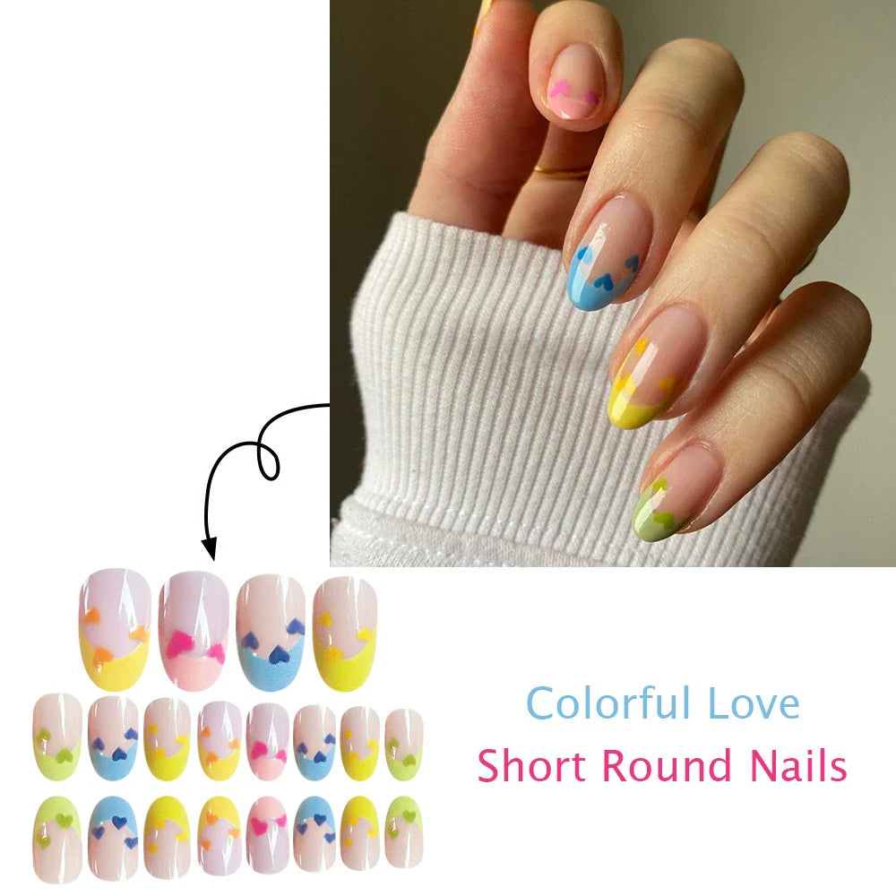 Macaron Heart French Press-On Nails