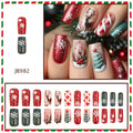 Red & White Christmas Tree Reindeer Nails