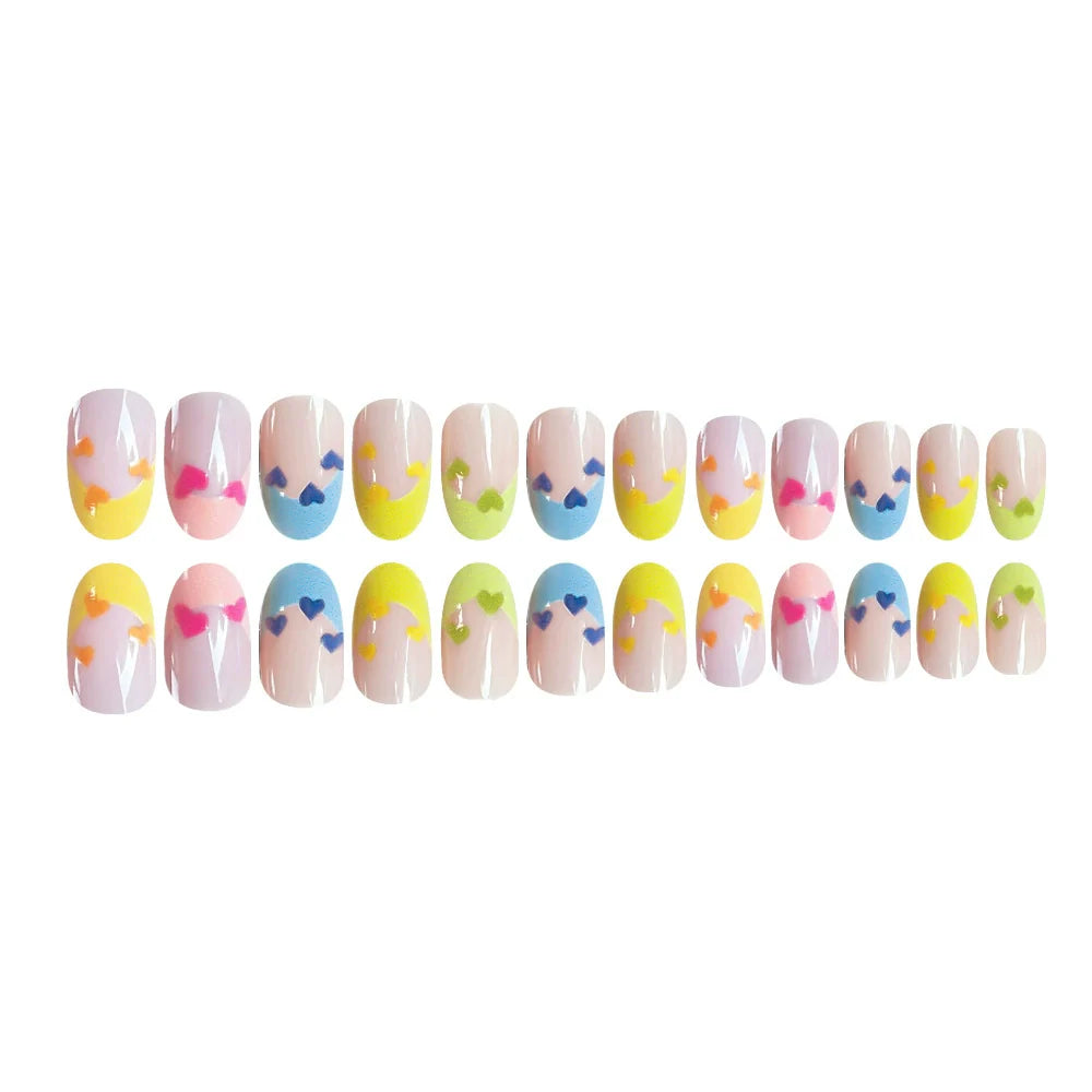 Macaron Heart French Press-On Nails