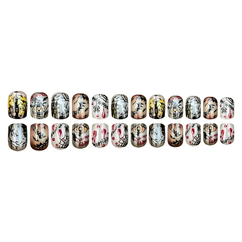 Gothic Bloody Skull Halloween Press-On Nails