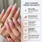 Press-on-nail Long Stiletto Pink French Press On Nails with 3D Butterfly & Pearls | Fairy Coquette Style | Reusable Nail Set 4