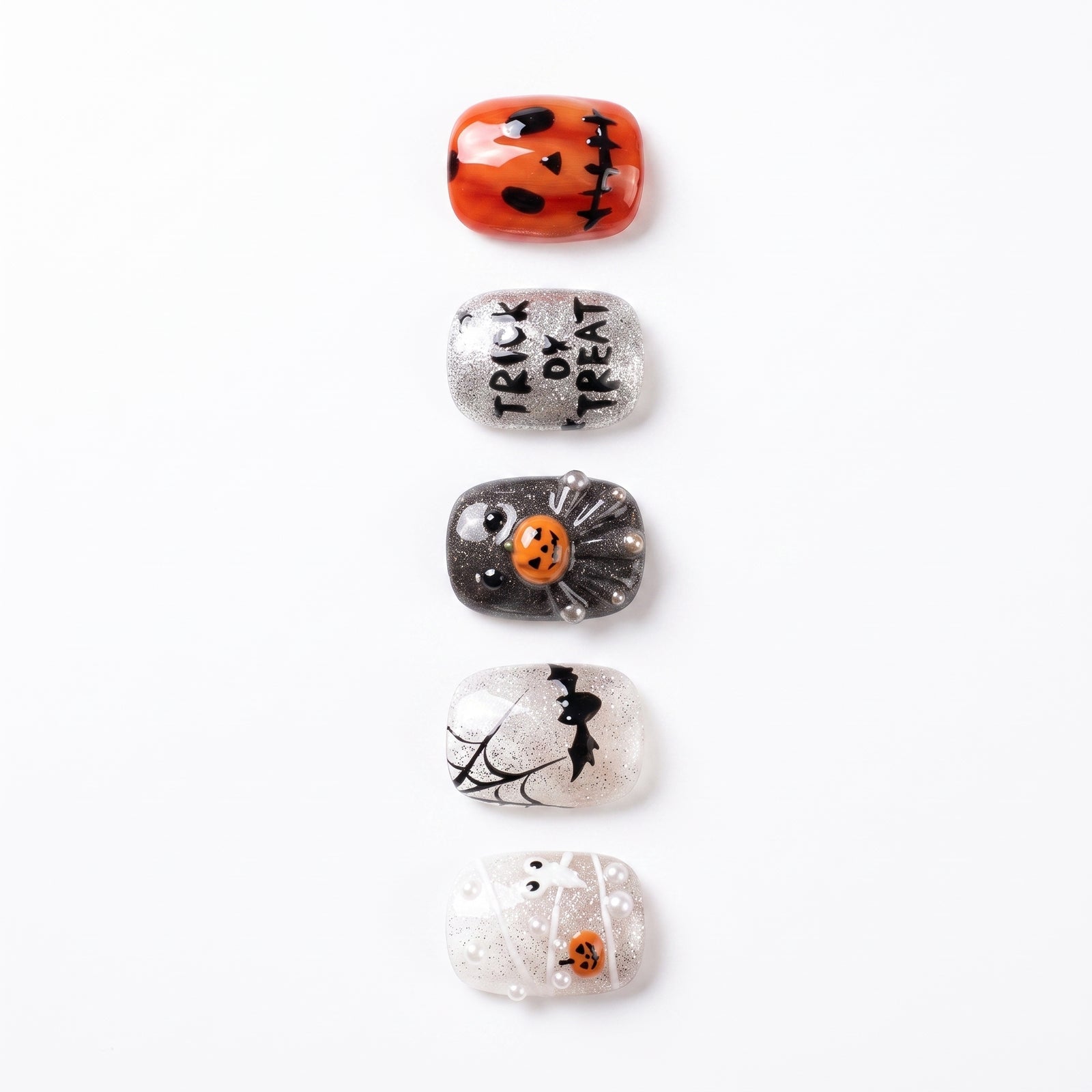 Press-on-nail Pumpkin Ghost Halloween Press On Nails | Cute Spooky Style | Reusable Nail Set 2