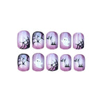 Purple Cat Eye Bat & Spider Web Halloween Nails - photo 2