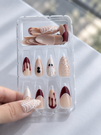 Ghost, spider and blood drip Halloween press on nails in tray